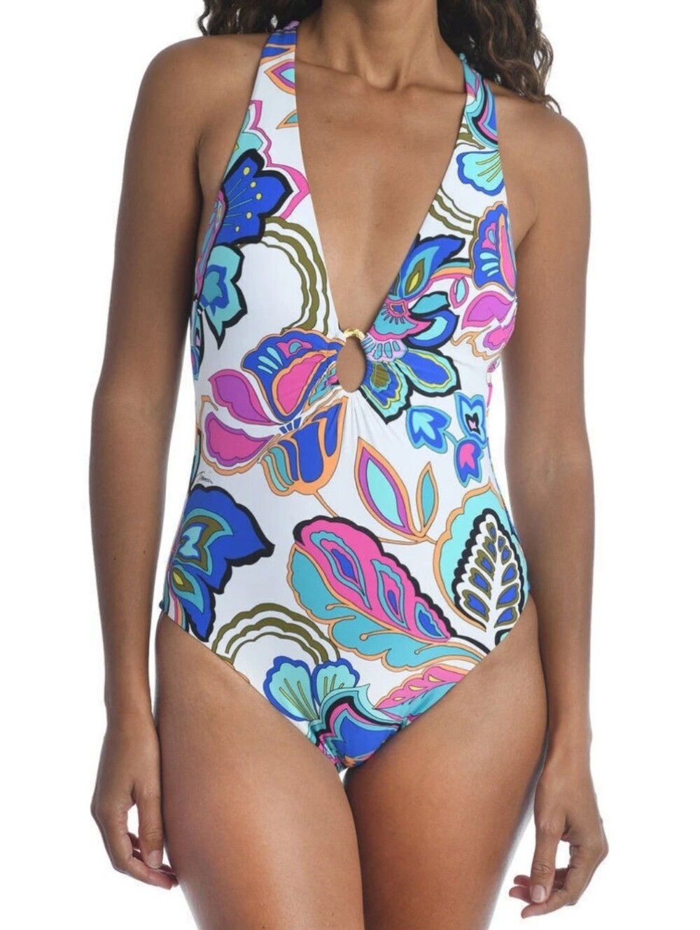 Trina Turk NWT! Plunge One Piece Swimsuit Sz 12